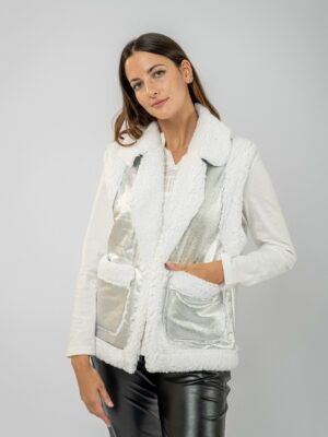 Chaleco Corderito Plata