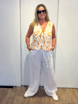 Chaleco Lino Naranja