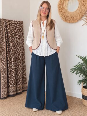 Accesorios y Vestimenta para mujeres | Tejidos by Polita 4 Chaleco Trama Beige